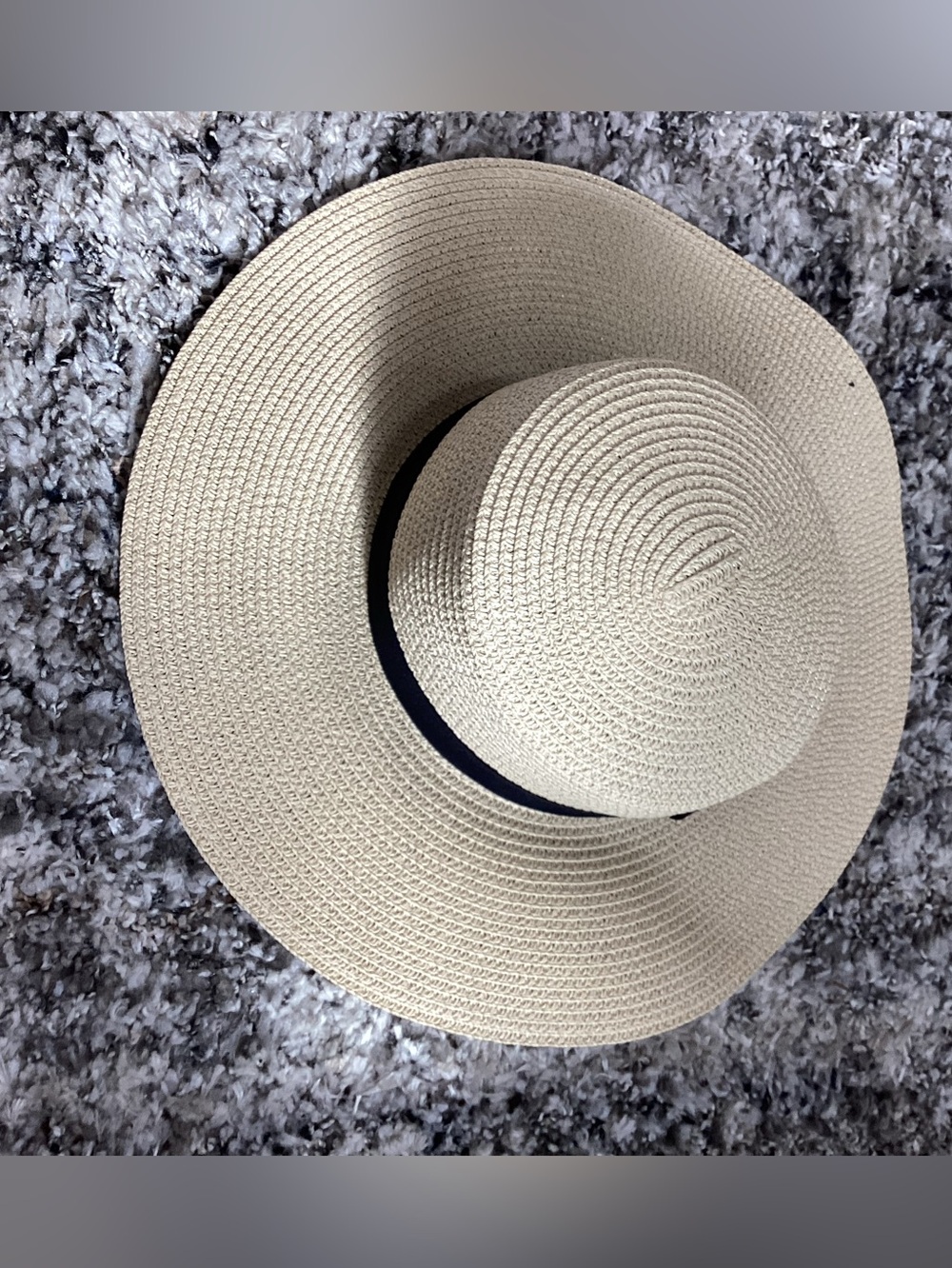 Wide Brim Sun Hat with Black Band